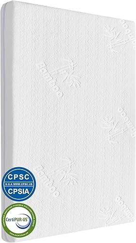 Bassinet mattress pad (33 * 19 * 1.5) Bamboo Fiber and Microfiber Cover, Dual Side Gel Memory Foam Mattress.for HARPPA/YADAQE Bassinet, Bellababy Evolur Stellar,Foalom/KoolerThings 3 in 1 Bassinet - Jamouz