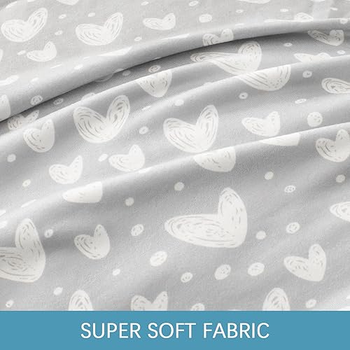 Pregnancy Pillow Cover U-Shaped, Super Soft Replacement Cover Fits Most 55/57 Inch Maternity Pillow, Full Body Pregnancy Pillow Case, Universal Fit, Grey Hearts Print - Jamouz