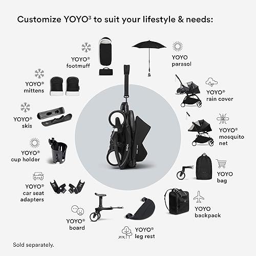 Stokke YOYO 0+ Newborn Pack, Taupe - Includes Mattress, Extendable Canopy & Five-Point Harness - Requires YOYO3 Frame (Sold Separately) - Jamouz