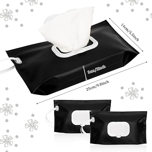FEBSNOW 2 Pack Baby Wipe Dispenser, Reusable Portable Wipe Holder, Baby Wipes Container, Travel Baby Wipes, Refillable Wet Wipe Pouch (Floral) - Jamouz