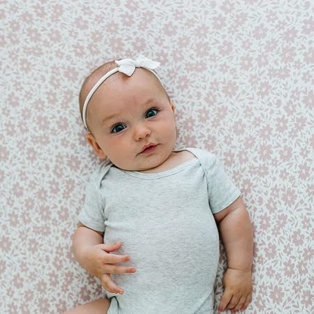 Baby Changing Pad Cover 2-Pack for Girls (Fleurette) - Premium Fitted Sheets Baby Diaper Changing Table Cover - Buttery Soft Cotton Blend - Jamouz