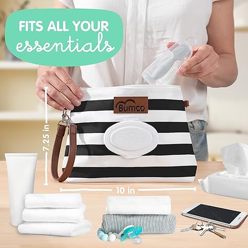 Bumco Diaper Clutch Bag - Mini Diaper Cream Spatula & Wipes Dispenser, BPA-Free Butt Spatula Baby Essentials - Jamouz