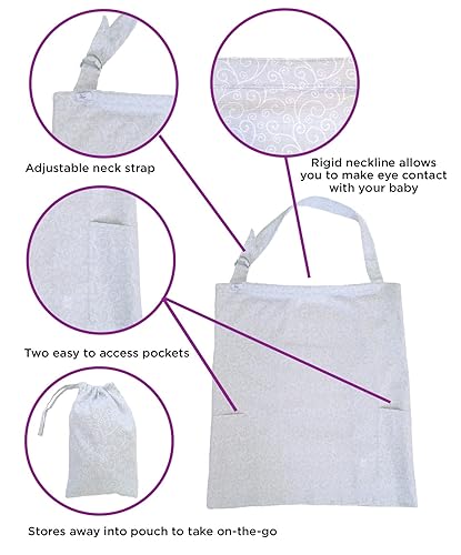 LK Baby 2pk Infinity Nursing Scarf Breastfeeding Cover Ultra Soft (Grey/Navy) - Jamouz