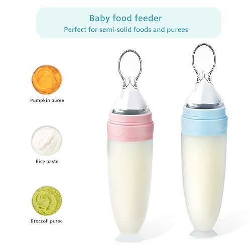 Termichy Baby Food Dispensing Spoon: Squeeze Feeder Dispenser for Baby - Self Feeding Bottle Spoon - Jamouz