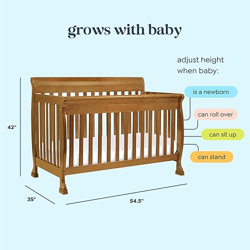 DaVinci Kalani 4-in-1 Convertible Crib in White, Greenguard Gold Certified - Jamouz