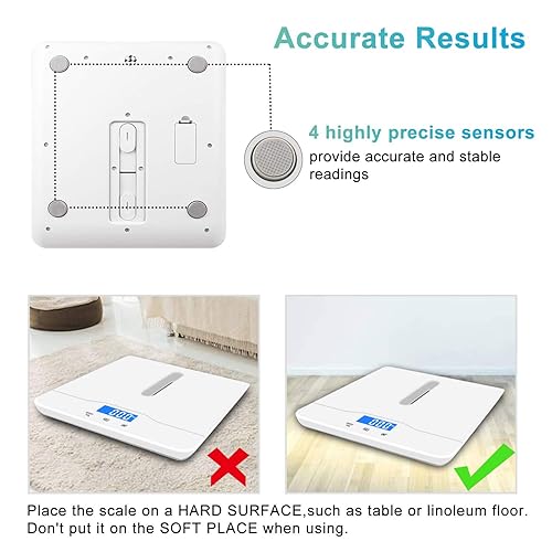 Digital Pet Scale, Baby Scale, with 3 Weighing Modes(kg/oz/lb), Max 220 lbs, Capacity with Precision up to 0.02lbs, White, Suitable for Infant, Puppies, Mom - Jamouz