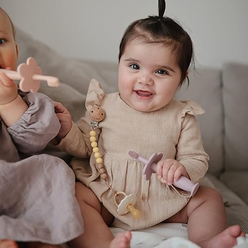 mushie 100% Silicone Baby Pacifier Clip BPA Free | Eva (Mauve) - Jamouz