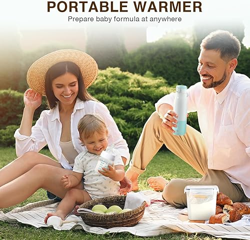 Portable Bottle Warmer 12oz Large Capacity 55W Power, Fast Heating for Breast Milk, Formula, and Milk, Suitable for Baby Outdoor, Airplane, and Car Travel Bottle Warmer - Jamouz