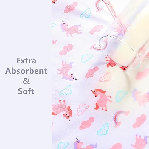 Ultra-Soft Cotton Burping Clothes - Large, Absorbent, Waterproof Baby Burp Cloths in Cute Unisex Designs 5 Pack (pink01) - Jamouz