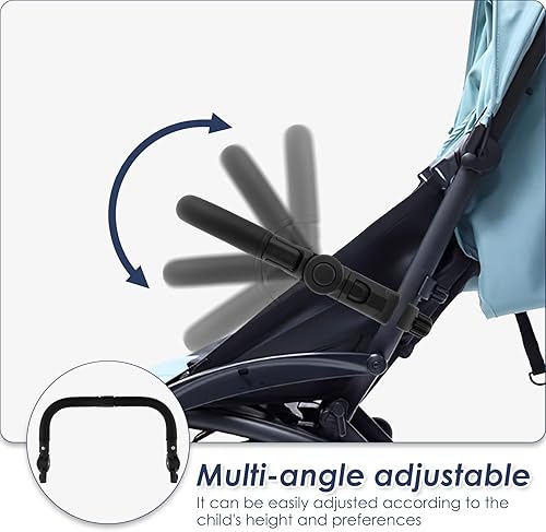 US Stroller Bumper Bar Angle Adjustable Armrest Stroller Handle Multifunctional Stroller Bumper Handle Removable Stroller Crossbar for Baby Stroller(1,black) - Jamouz
