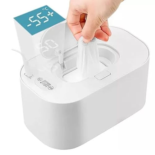 Baby Wipes Warmer, Baby Wipe Warmer And Baby Wet Wipes Dispenser,Wet Wipe Warmer PP Intelligent Adjustable Temperature Safe To Use Infant Wipes Heater Wireless Car Charging(White) - Jamouz