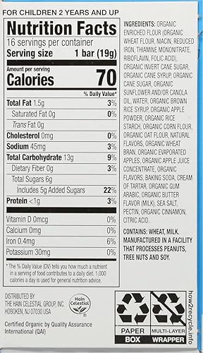 Earth's Best Organic Kids Snacks, Sesame Street Toddler Snacks, Organic Sunny Days Snack Bars for Toddlers 2 Years and Older, Strawberry with Other Natural Flavors, 16 Bars Per Box - Jamouz