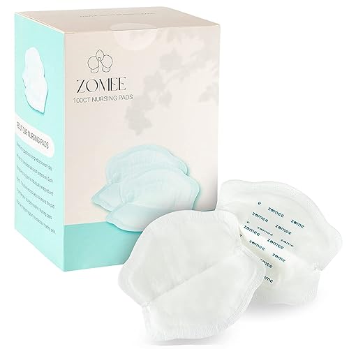 Zomee Disposable Breast Pads for Breastfeeding – Ultra-Absorbent/Leak-Proof/Discreet/Secure – Highly Portable: Individually Wrapped – Soft & BPA-Free (Pack of 200) - Jamouz