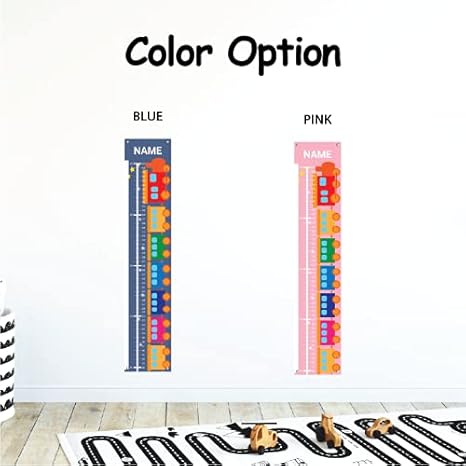 Personalized Kids Canvas Growth Chart, Height Chart, Growth Chart Banner, Train - Jamouz