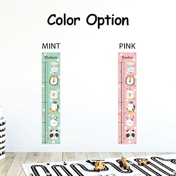 Personalized Kids Canvas Growth Chart, Height Chart, Growth Chart Banner, Train - Jamouz