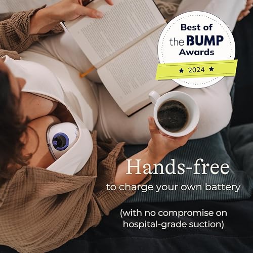 Lansinoh Discreet Duo Wearable Breast Pump, Hands Free Breast Pump, 4 Pumping Modes, 9 Levels Hospital Strength Suction, LED Display, Leak-Resistant Design, 2 Breast Flange Sizes Included: 24mm & 21mm - Jamouz