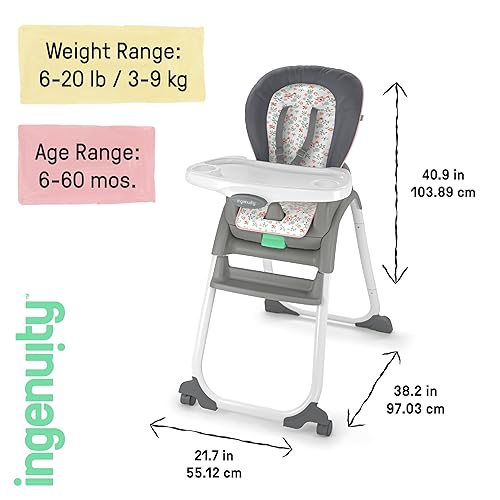 Ingenuity Full Course 6-in-1 High Chair - Baby to 5 Years Old, 6 Convertible Modes, 2 Dishwasher Safe Trays - Astro, 13108 - Jamouz