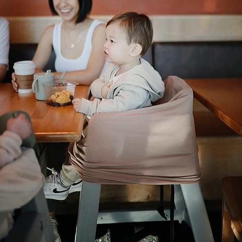 mushie Baby Car Seat Canopy Cover | Breathable & Stretchy Multi Use Cover for Breastfeeding, Nursing, High Chair, Shopping Cart, Strollers (Fog) - Jamouz