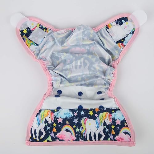 Baby Cloth Diaper Cover Nappy Hook and Loop Double Gusset 6.6lbs to 33lbs (Rabbits Wolves) - Jamouz