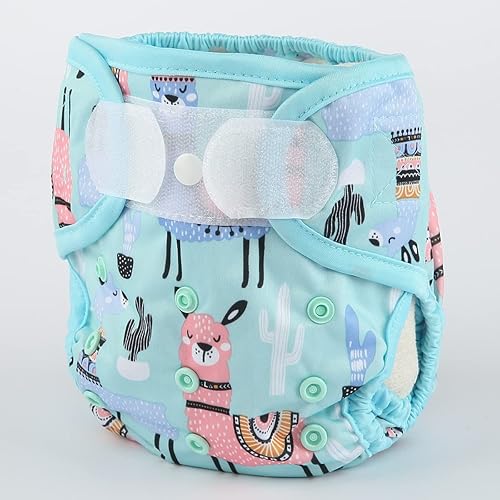 Baby Cloth Diaper Cover Nappy Hook and Loop Double Gusset 6.6lbs to 33lbs (Rabbits Wolves) - Jamouz