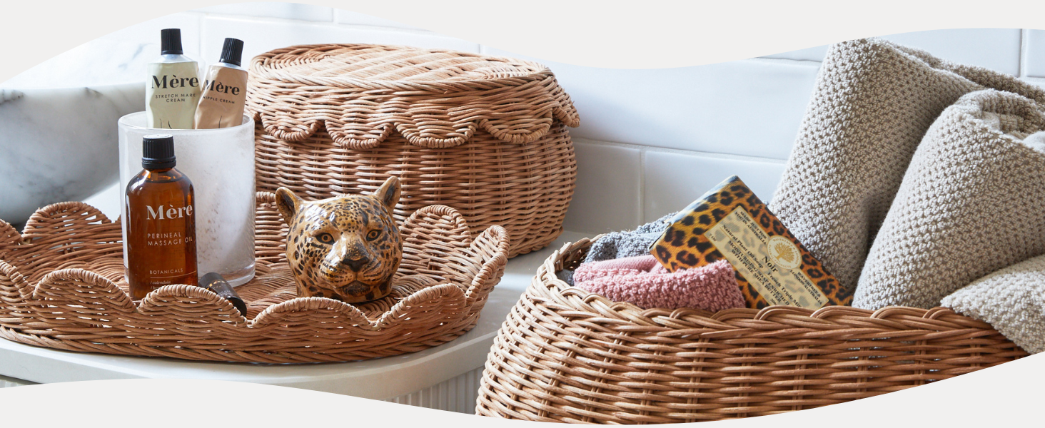 scallloped basket bebe bask scallop basket set with lid 