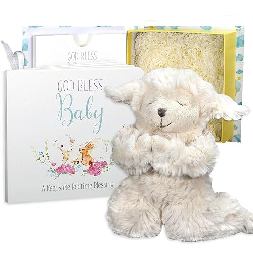 Tickle & Main Baby Praying Musical Lamb and Prayer Book Gift Set in Box, Baptism Gifts for Girls & Boys, Ideal Christening Gifts for Kids on Easter and Christening - Jamouz