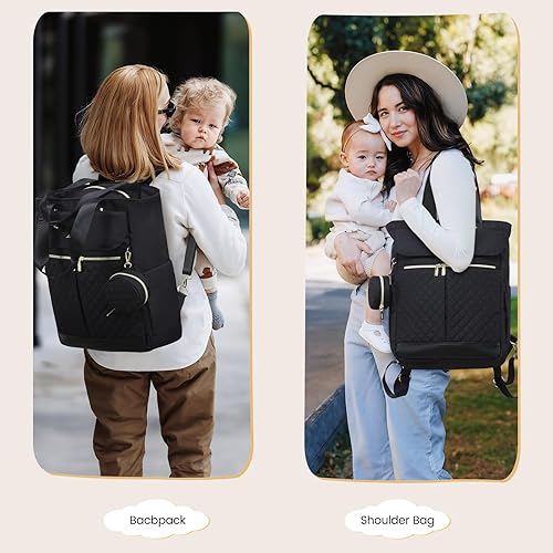 LOVEVOOK Diaper Bag Backpack,Diaper Bag Tote with Insulated Pockets,Baby Bag for Girl Boy with Changing Pad,Large Baby Diaper Bag with Pacifier Case,15.6 Inch Anti-Theft Laptop Backpack for Women - Jamouz