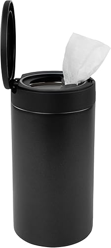 Spectrum Disinfecting Wipes Container with Push Button Lid - Refillable Dispenser for Bathroom, Kitchen, Classroom, Countertop, & Home - Stainless Steel & Rust-Resistant Disinfectant Wipes Holder - Jamouz