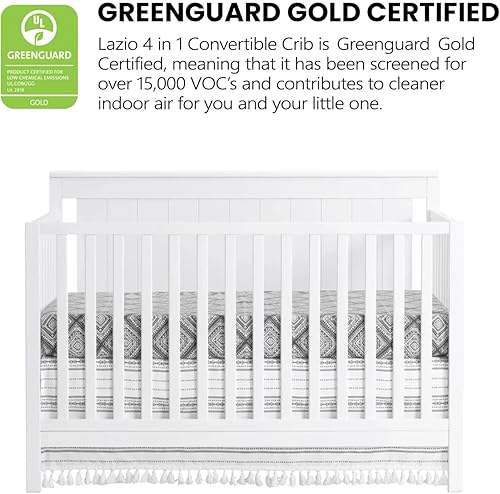 Oxford Baby Lazio 4-in-1 Convertible Crib, Dove Gray, GreenGuard Gold Certified - Jamouz