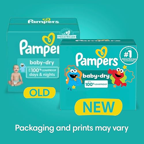 Pampers Diapers - Baby Dry - Size 1, 44 Count, Absorbent Disposable Infant Diaper (Packaging May Vary) - Jamouz