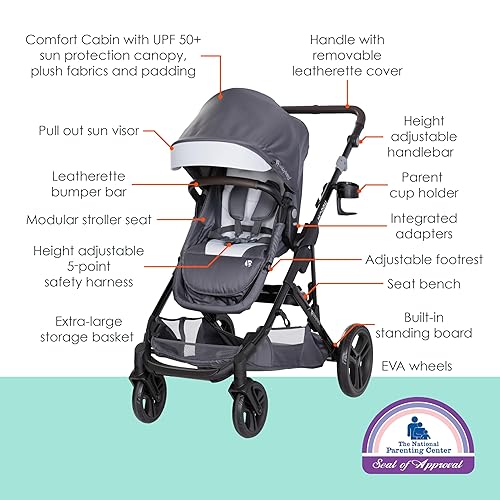 Baby Trend Morph Single to Double Modular Stroller, Dash Black - Jamouz