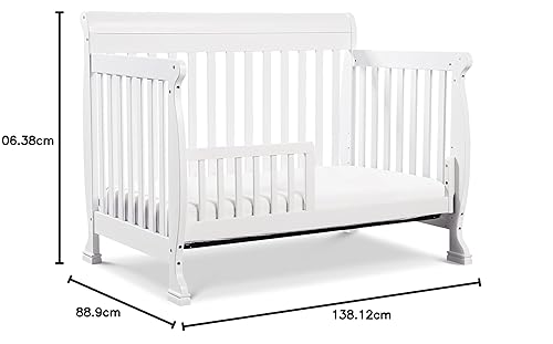 DaVinci Kalani 4-in-1 Convertible Crib in White, Greenguard Gold Certified - Jamouz