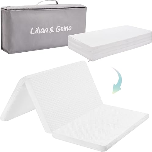 Lilian&Gema Pack and Play Mattress 38'x26'x1.5', Pack N Play Mattresses Pad for Play Pen and Playard, Premium Foam Playpen Mattress Topper with Washable Cover & Traveling Bag for Baby Toddler - Jamouz