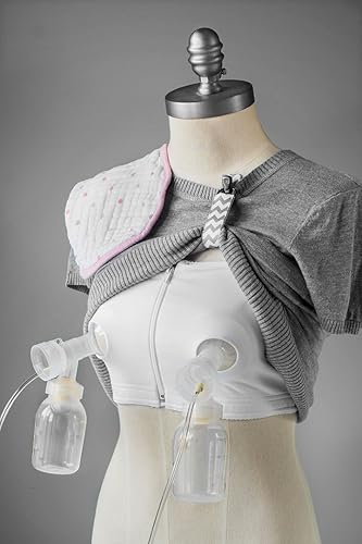 Hands-Free Nursing Clip - Holds up Clothing to Make Breastfeeding and Pumping Easier, an Ideal Nursing Cover Accessory, Gray Chevron Pattern - Jamouz