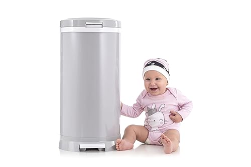 Premium Steel Diaper Waste Pail with Step Open, Gray - Jamouz