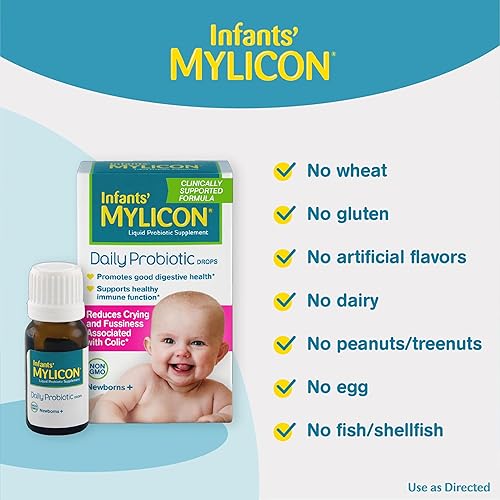 Infants' Mylicon Daily Probiotic Drops, for Colic and Fussiness, 8mL, 21 Daily Doses - Jamouz