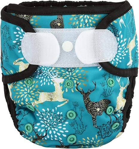 Baby Cloth Diaper Cover Nappy Hook and Loop Double Gusset 6.6lbs to 33lbs (Rabbits Wolves) - Jamouz