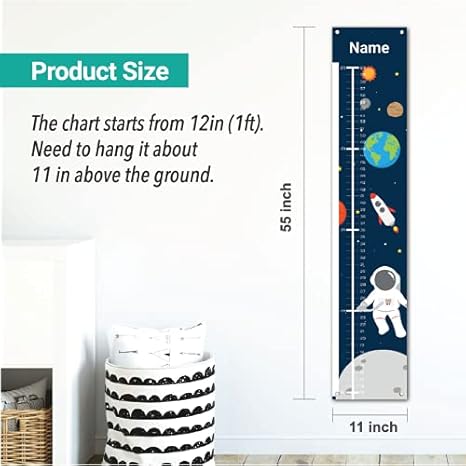 Personalized Kids Canvas Growth Chart, Height Chart, Growth Chart Banner, Train - Jamouz