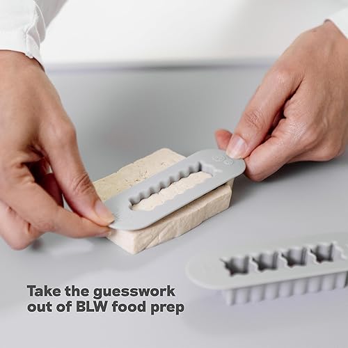 ezpz Baby Led Weaning Food Cutters | 2 Pack | For Ages 6 Months to 9 Months + (Pewter) - Jamouz