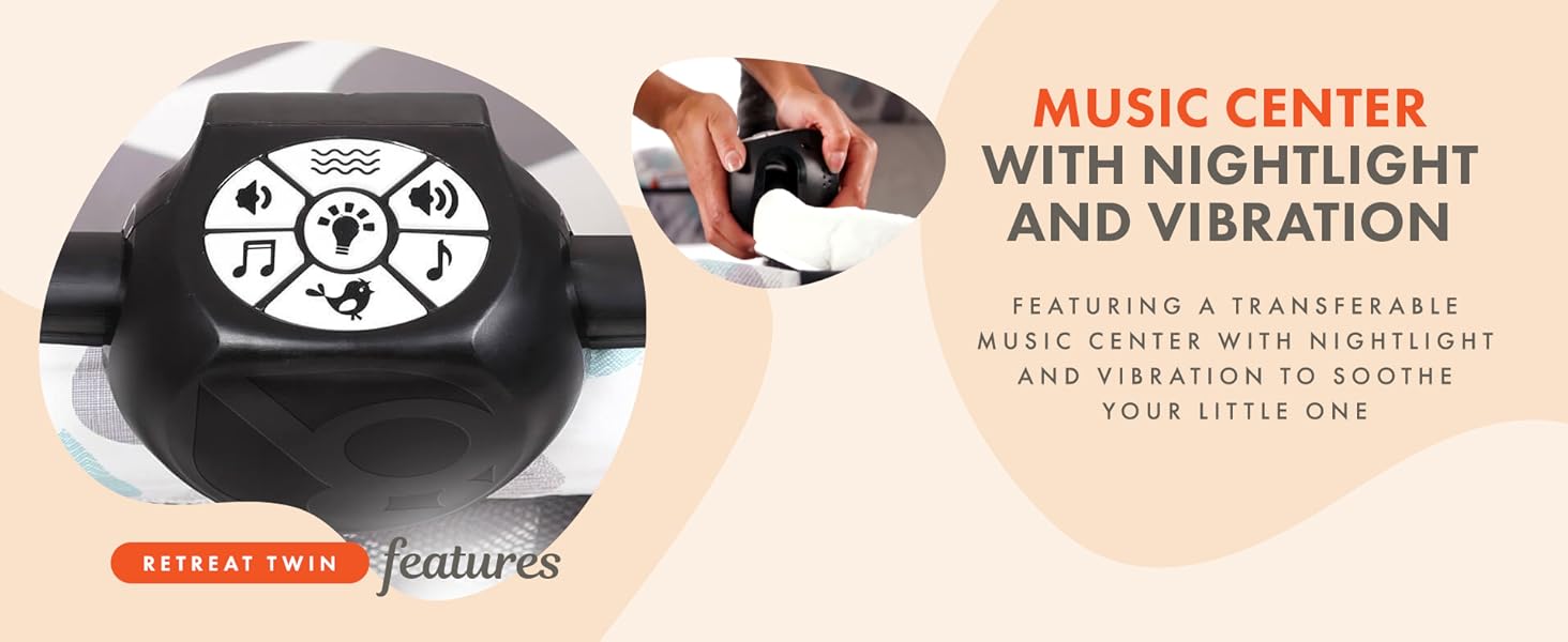 Baby Trend Retreat Twin Nursery Center w/ 2 Bassinets &amp; Changing Table, Quarry