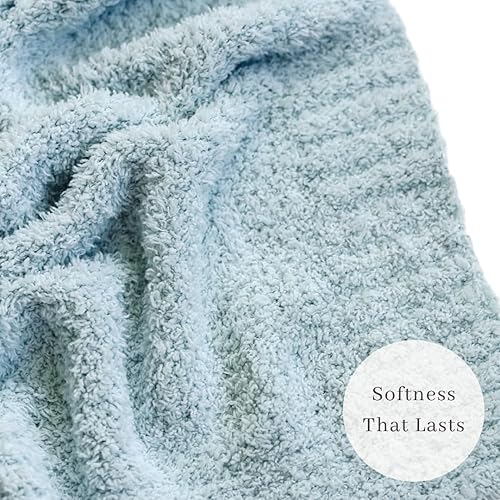 SARANONI Bamboni Luxury Baby Blanket | Plush Blanket for Infant Boys & Girls | Receiving Blanket 30” x 40” | Sky Blue - Jamouz