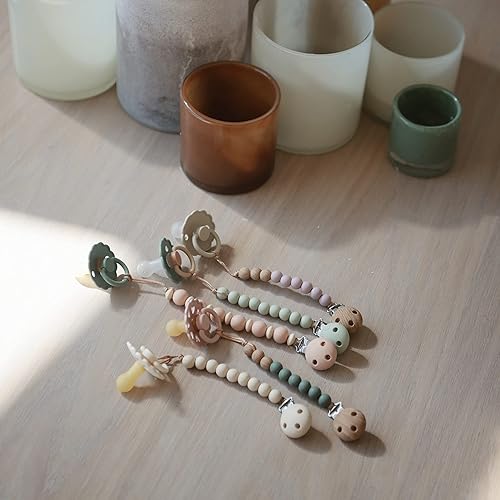 mushie 100% Silicone Baby Pacifier Clip BPA Free | Eva (Mauve) - Jamouz