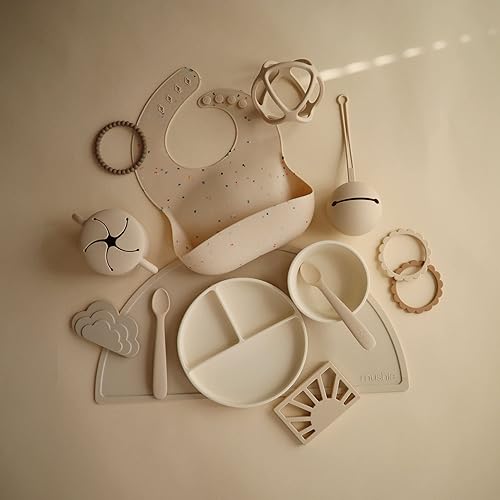 mushie Silicone Suction Plate | BPA-Free Non-Slip Design (Ivory) - Jamouz