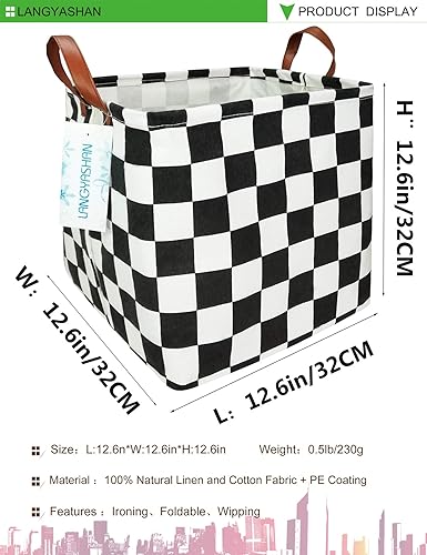 LANGYASHAN Square Storage Baskets Waterproof Canvas Children Laundry Nursery Hamper for Shelves Gift Baskets Toy Organizer Room Decor (Square Racing flag) - Jamouz