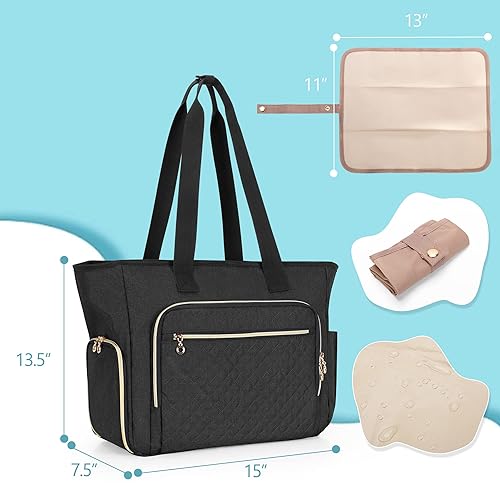 Luxja Breast Pump Bag (with a Breastmilk Cooler Bag, a Small Carrying Case and a Waterproof Mat) Compatible with Spectra S1 and S2, Pumping Bag for Breast Pump and Extra Parts, Black - Jamouz