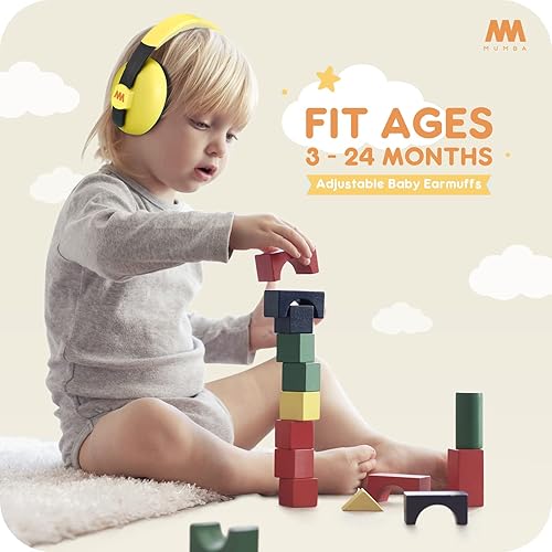 Mumba Baby Ear Protection Noise Cancelling Headphones for Babies and Toddlers Baby Earmuffs - Ages 3-24+ Months - Jamouz