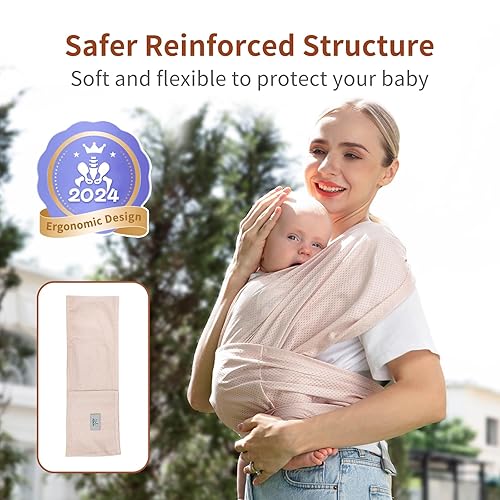Baby Carrier Wrap，Easy to Wear Baby Sling Wrap, Newborn to Toddler Carrier 7-50 lbs, Cooling Fabric Lightweight Adjustable Baby Carrier - Jamouz