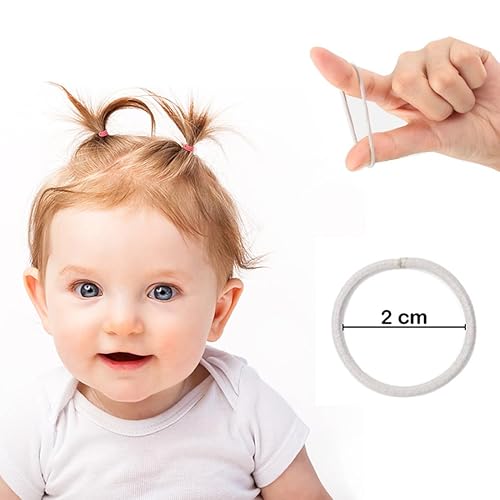 300PCS Black Elastic Hair Ties,2.2cm in Diameter No Crease Small Hair Elastics, Finger Rubber Hair Elastics Hair Ponytail Holders for Women Girls Toddlers Kids - Jamouz