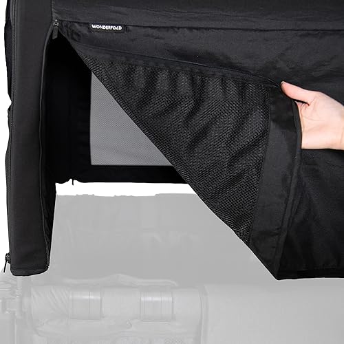 WONDERFOLD Flex Canopy for Stroller Wagon - Wagon Canopy with Removable Front/Back, Mesh Sides, Adjustable Side Panels & Convenient Storage Pockets, W4 Elite/Luxe - Jamouz