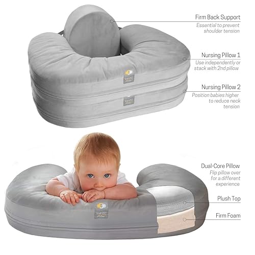 TwinGo Nurse & Lounge Pillow (Grey) - Breastfeeding Pillow for Twins or Two Lounge Pillows || 8 uses || XS to Plus Size Woman || Preemie 0-12+ mo Babies - Jamouz